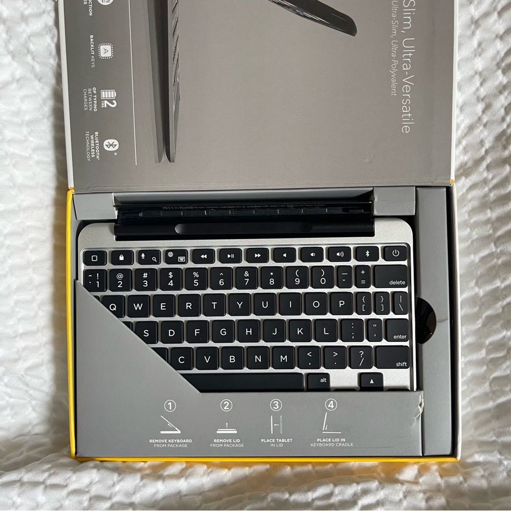 ZAGG Slim Book iPad Air 2 Bluetooth Keyboard Backlit Keys Detachable Case NEW - Picture 6 of 8